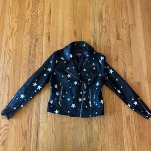 Vigoss Leather Moto Jacket In Star